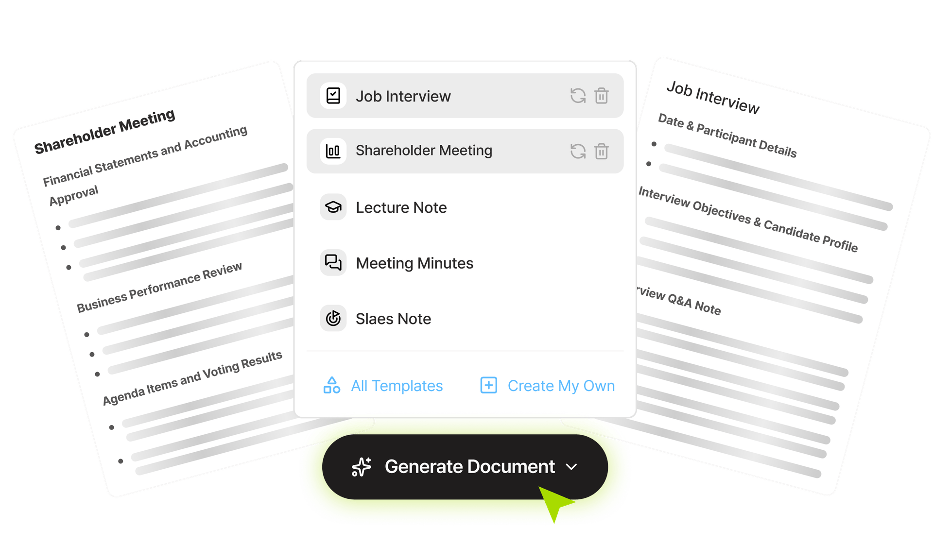 One-Click Template Feature